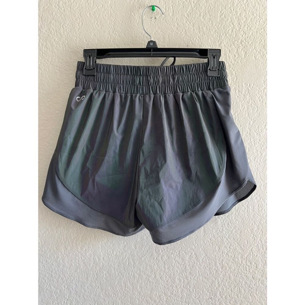Like New! Curves N Combatboots Holographic Metallic Running Shorts S - Picture 5 of 12